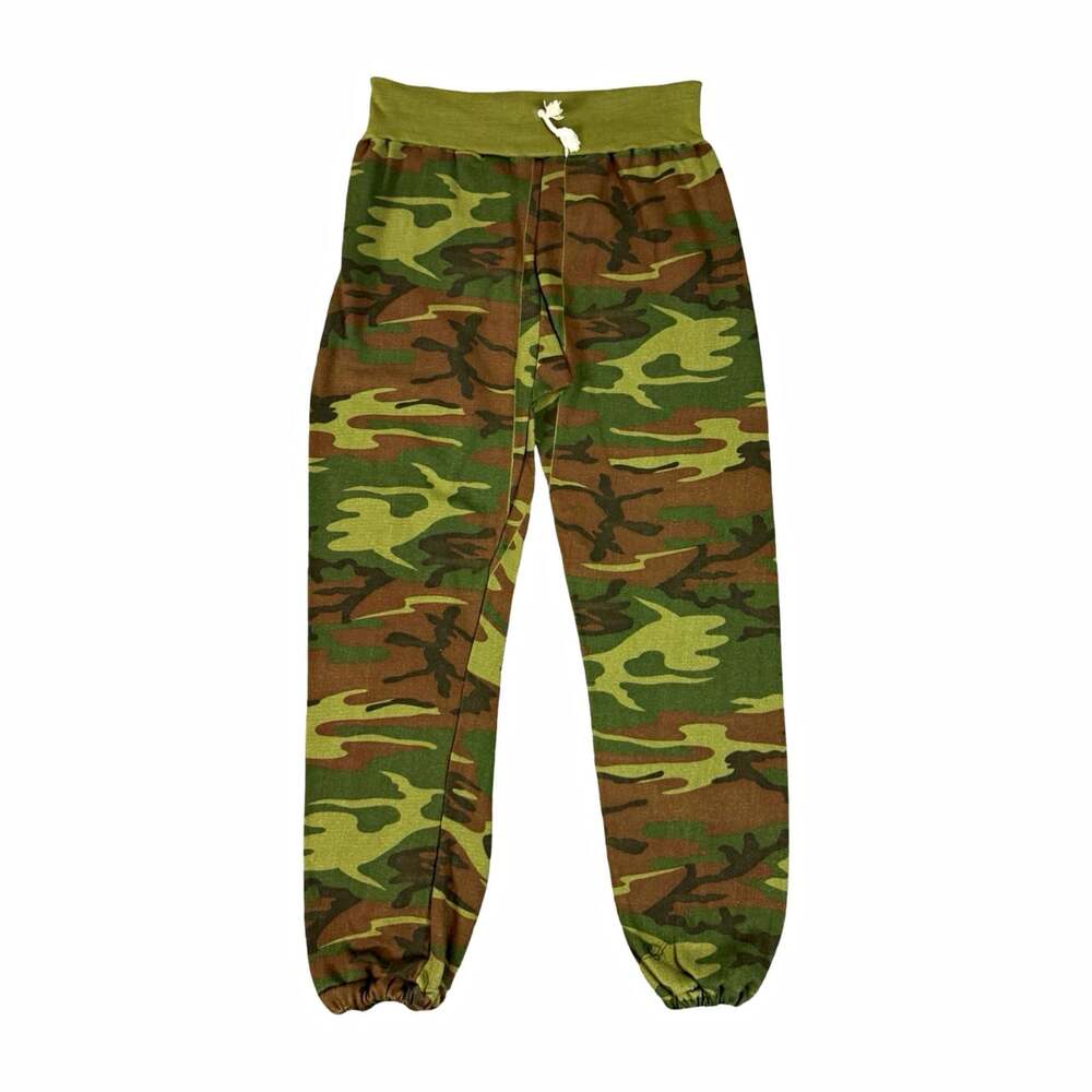 True Vintage 70s-80s Camo Jogger Sweatpants XL Drawstring Elastic Waist